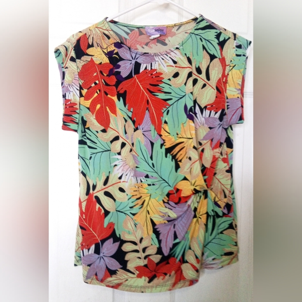 Colorful Leaf Pattern Women's Blouse